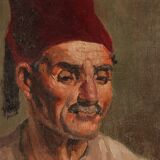 Portrait homme maghrebin 20ème signé Jean Borin