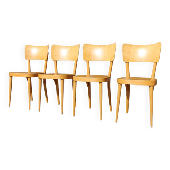 4 chaises baumann dos large hêtre clair