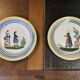 Pair of Quimper earthenware plates from the 1930s - D=17.5cm