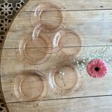 Lot de 6 ssiettes à dessert vintage en rosaline Arcoroc