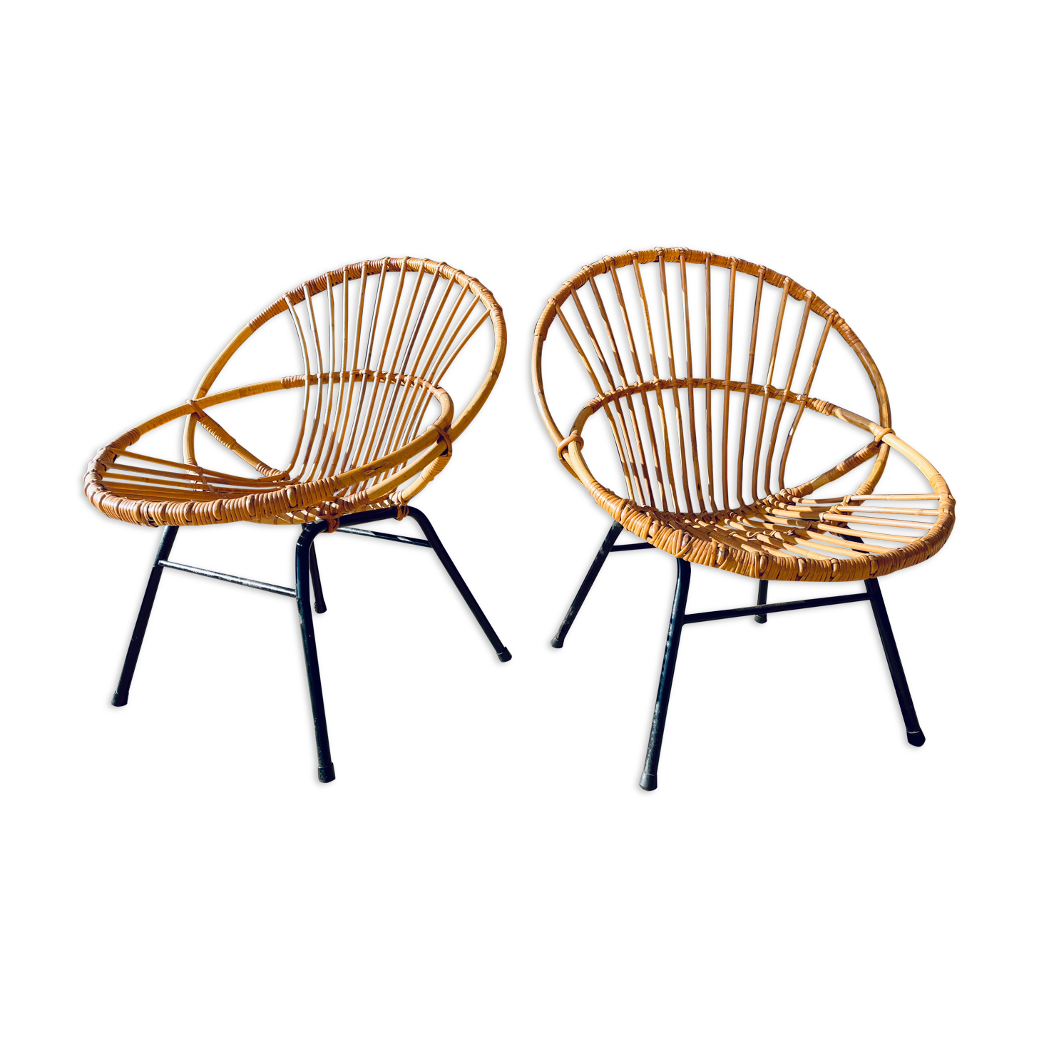 Pair of "shell" armchairs 50s / 60s