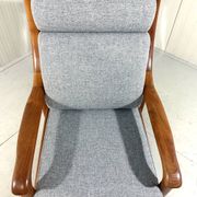 EMC Furniture teak highback easy chair & footstool Denmark 1970’s