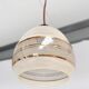Set of 2 beige with gold colored ceiling lamps, 1960s