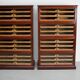 English Haberdashery Shop Cabinet with Glass Fronted Folding Doors, Ca 1920