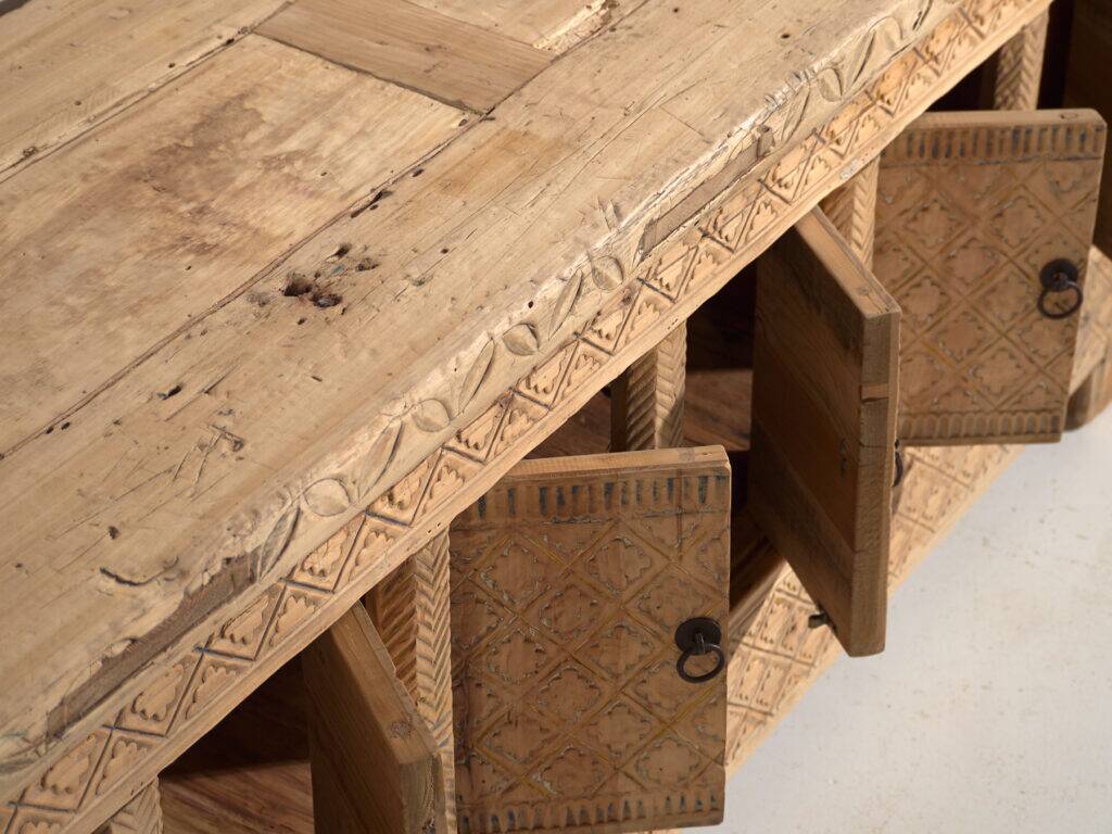 Old carved pine wood buffet – China, circa 1900