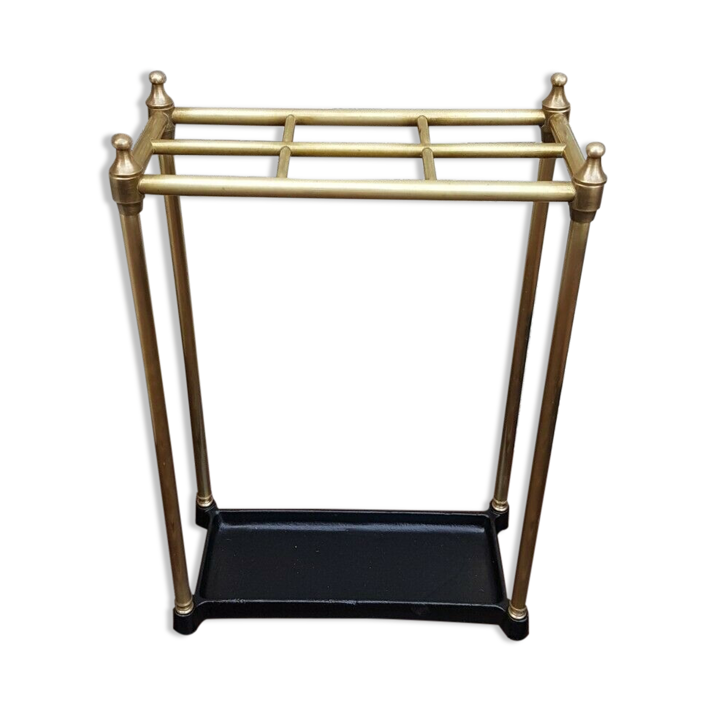 Umbrella door and nineteenth century canes in brass and cast iron