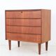 Fully restored mid-century teak dresser with 4 drawers / Danish modern design / 1960s