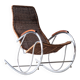 Vintage Thonet rocking chair in chrome and rattan, 1970.