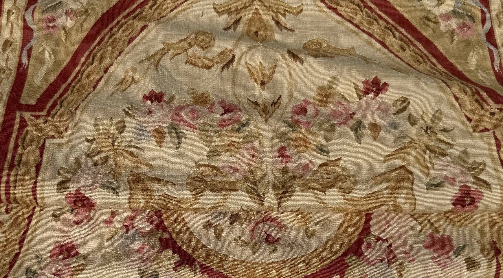 Aubusson style knotted pile rug – 2.45 x 0.90 metres –