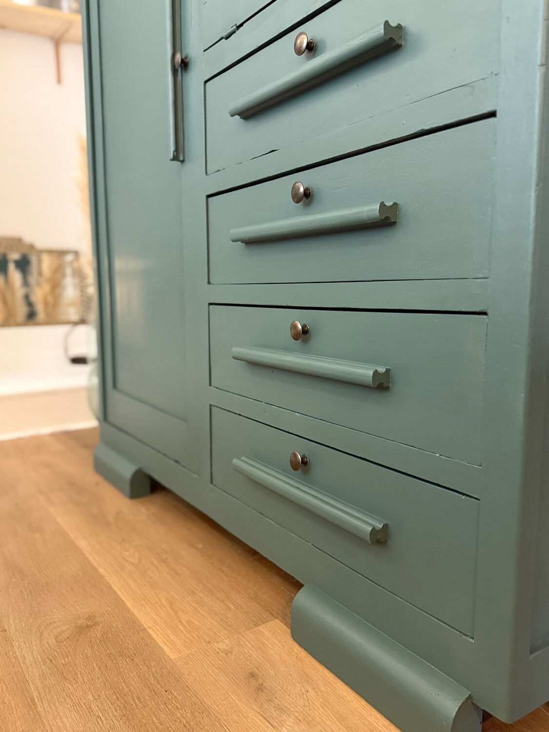 Art Deco Secretary Cabinet in solid wood