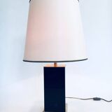 Hollywood Regency Style Black & Gold Square Table Lamp, 1970s