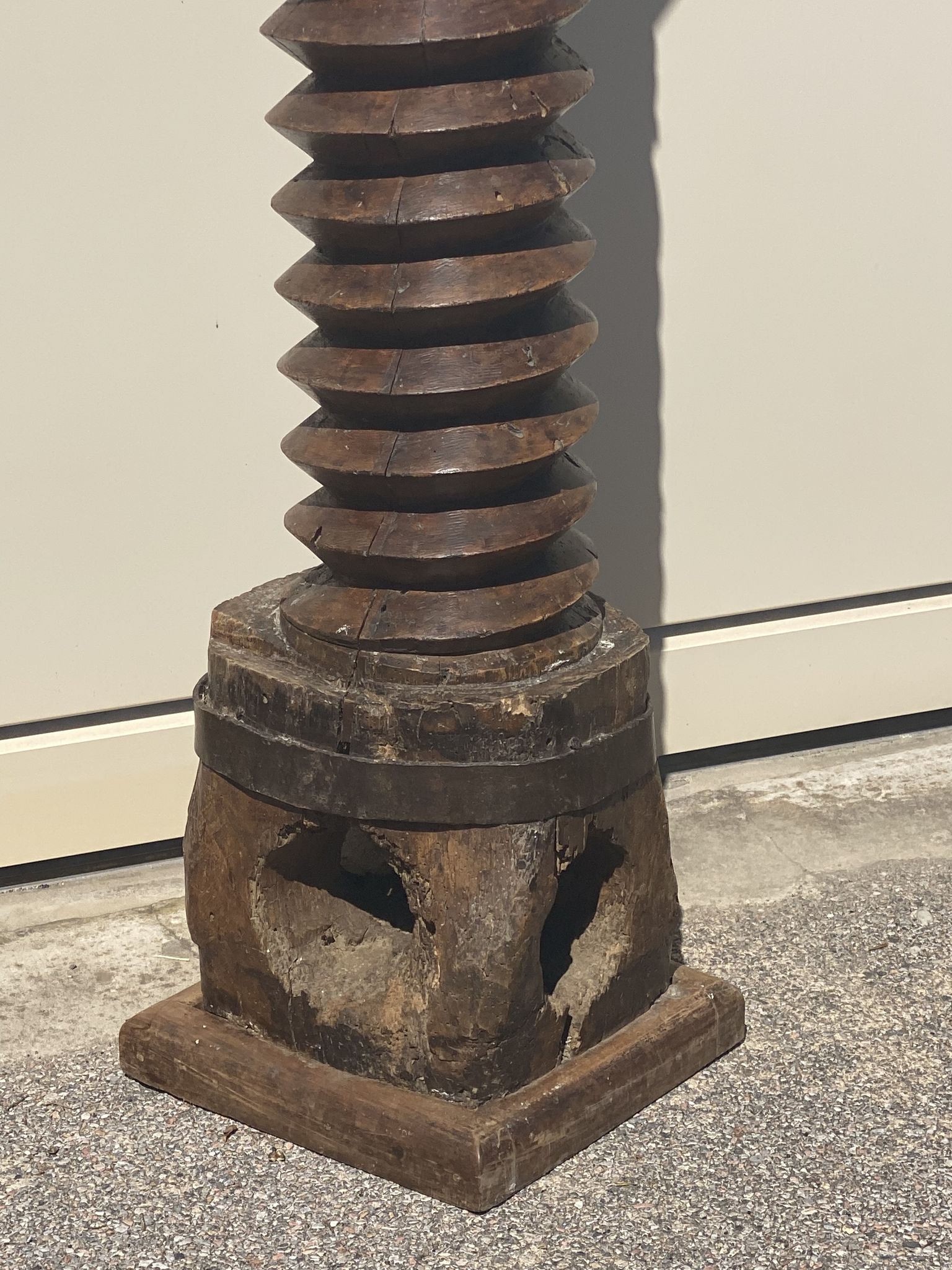 Totem or Harness made with an old press screw late nineteenth century