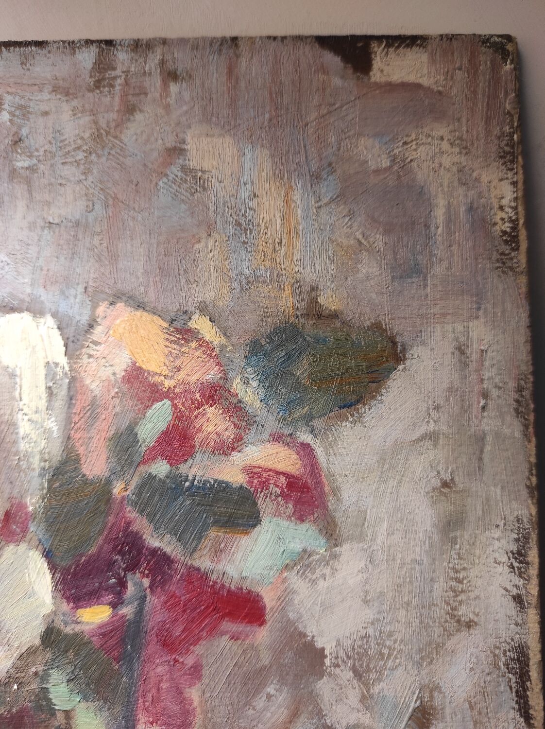 Painting bouquet of flowers years 30 40 signed Pierre Roig oil