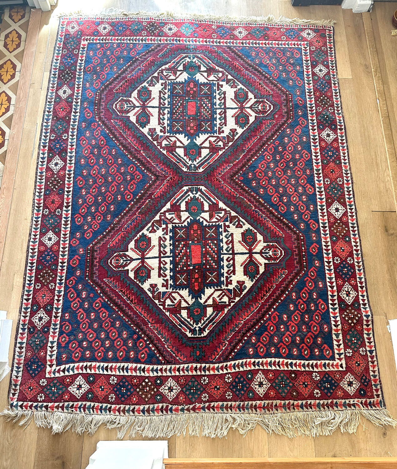 Vintage Shiraz Persian Carpet – House "Aux Trois Quartiers" – Knot wool