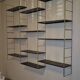 1960s IRON AND SHEET METAL WALL SHELVES