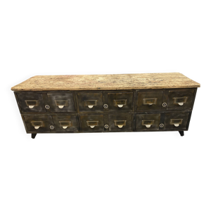 Meuble bas 12 tiroirs - bois