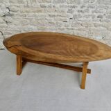 Solid wood coffee table, tree trunk
