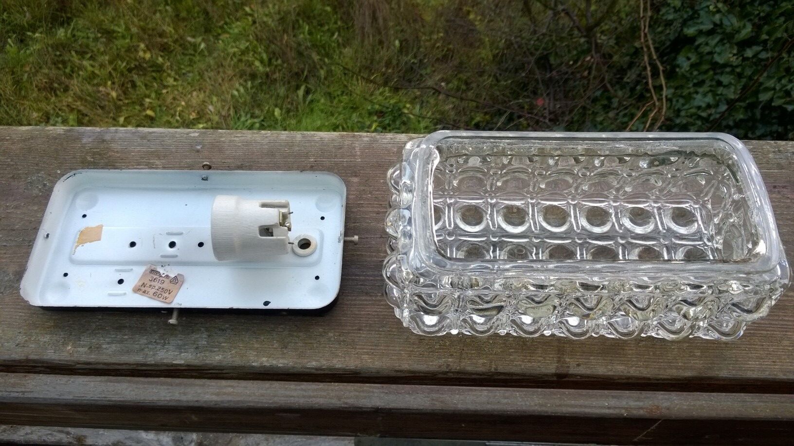 1970 bubbled glass wall light