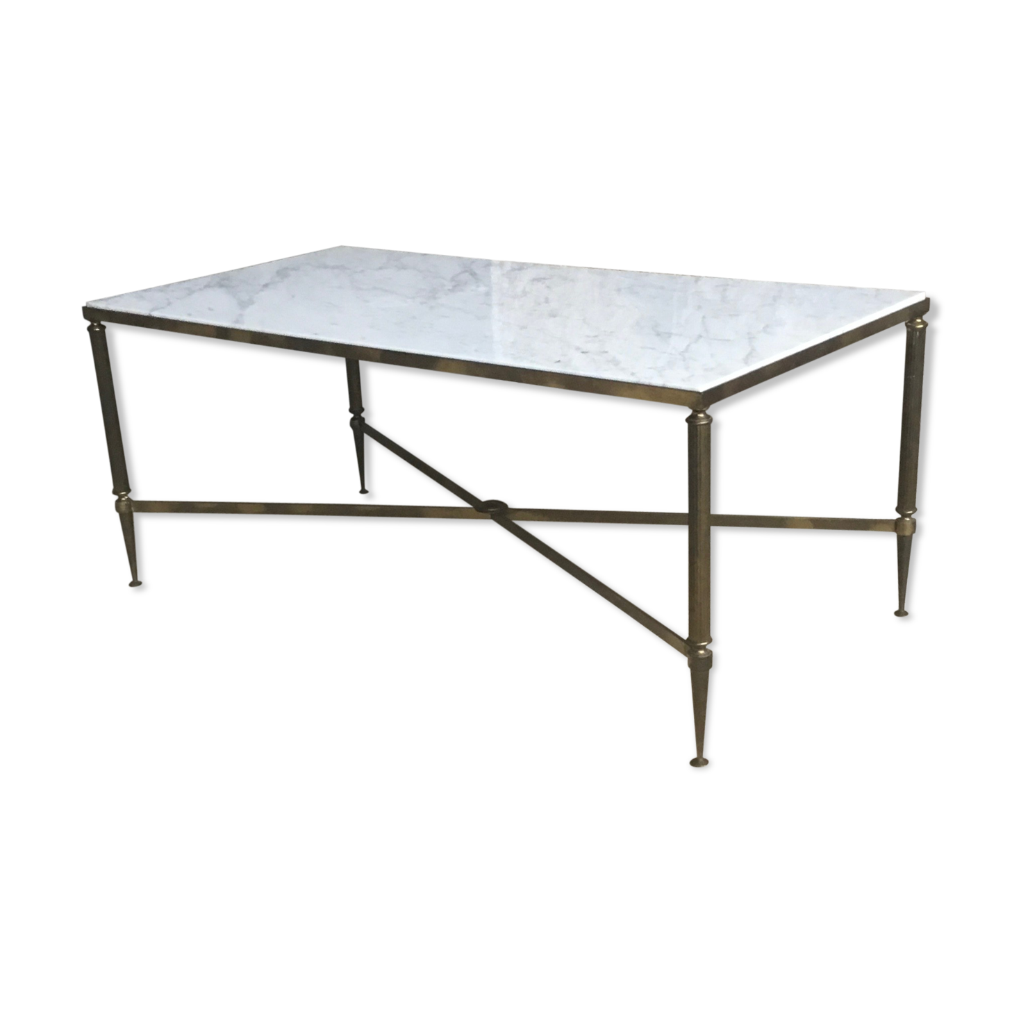 Brass and marble coffee table - 20th century