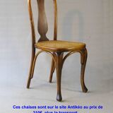 Two Kohn chairs, No. 529, circa 1910, bistro style, caned, bentwood