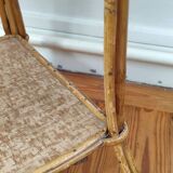 Rattan and cork side table
