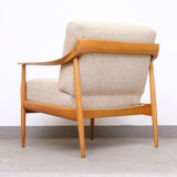 Cherrywood Antimott Lounge Chair by Walter Knoll, 1960s