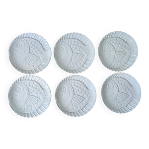 6 assiettes poisson en