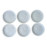 6 fish plates in Sarreguemines earthenware