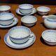 Small Chinese blue and white tea set for 6 cups and saucers.