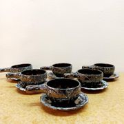 Six tasses à café vintage Sars Poteries 1960