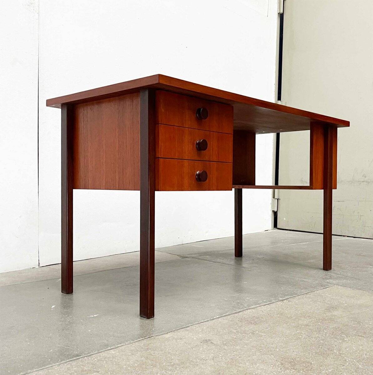 Mid-century modern teak desk by Asko Finland, 1960s.