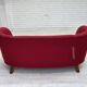 1960s, Danish 2-seater "Banana" sofa, furniture wool, oak wood legs.