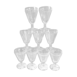 Suite of 9 old bistro wine glasses