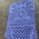 Handmade, blue-purple crocheted, vintage table runner or plaid