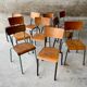 Set of 10 vintage mismatched industrial chairs mullca