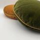 Pair of vintage round velvet cushions