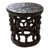 Vintage Bamileke stool from the 1950s - hand-carved table from Cameroon - African art - handmade, bohemian furniture, gift idea