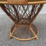 Mid-century vintage coffee table in rattan and bamboo 50/60s