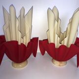 Pair of two-tone handkerchief lamps