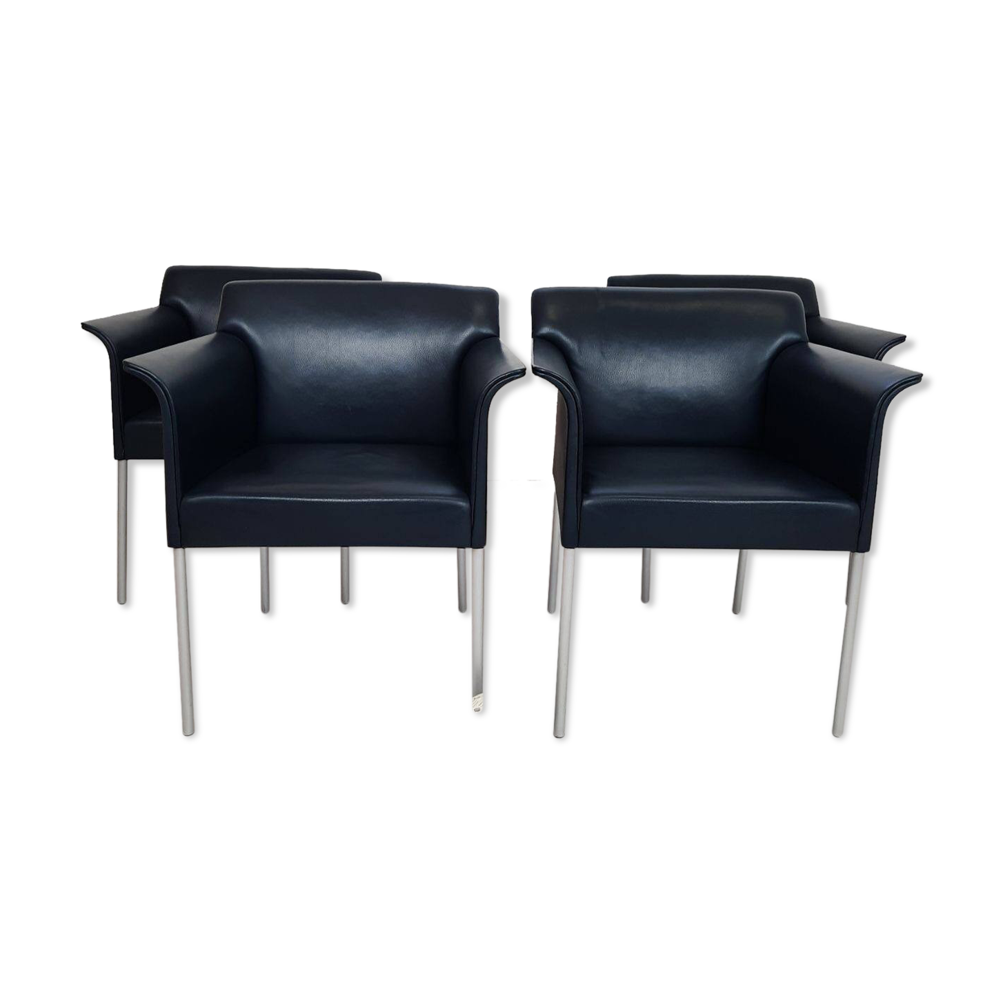Quatre fauteuils de Matteo Grassi cuir années 1990/2000