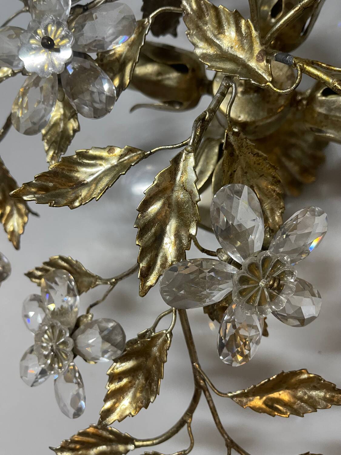 Plafonnier Crystal Flower en tôle