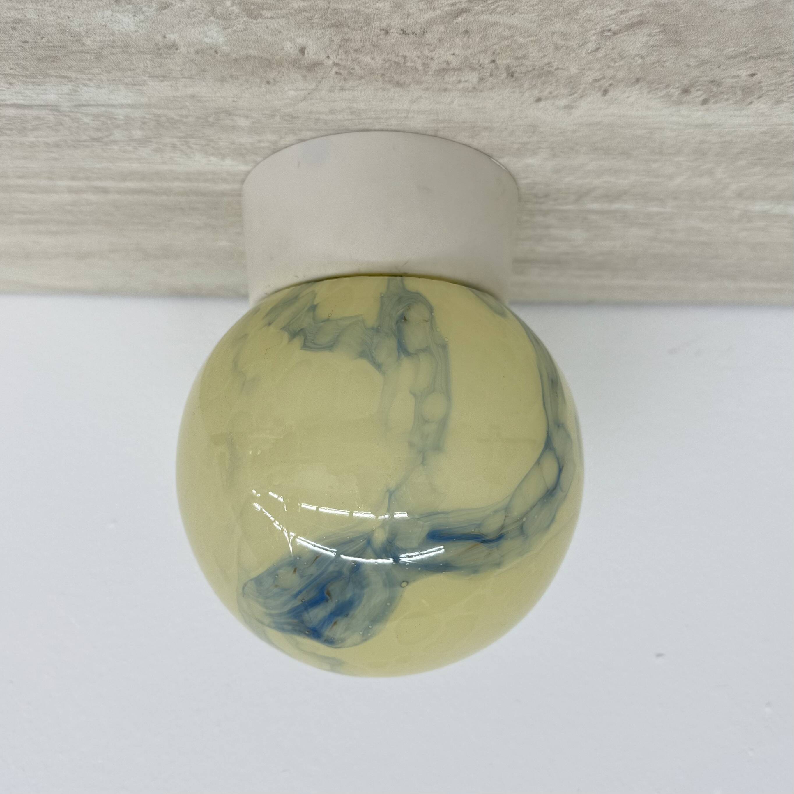 Thabur art deco marbled glass ceiling lamp , 1930s the Netherlands