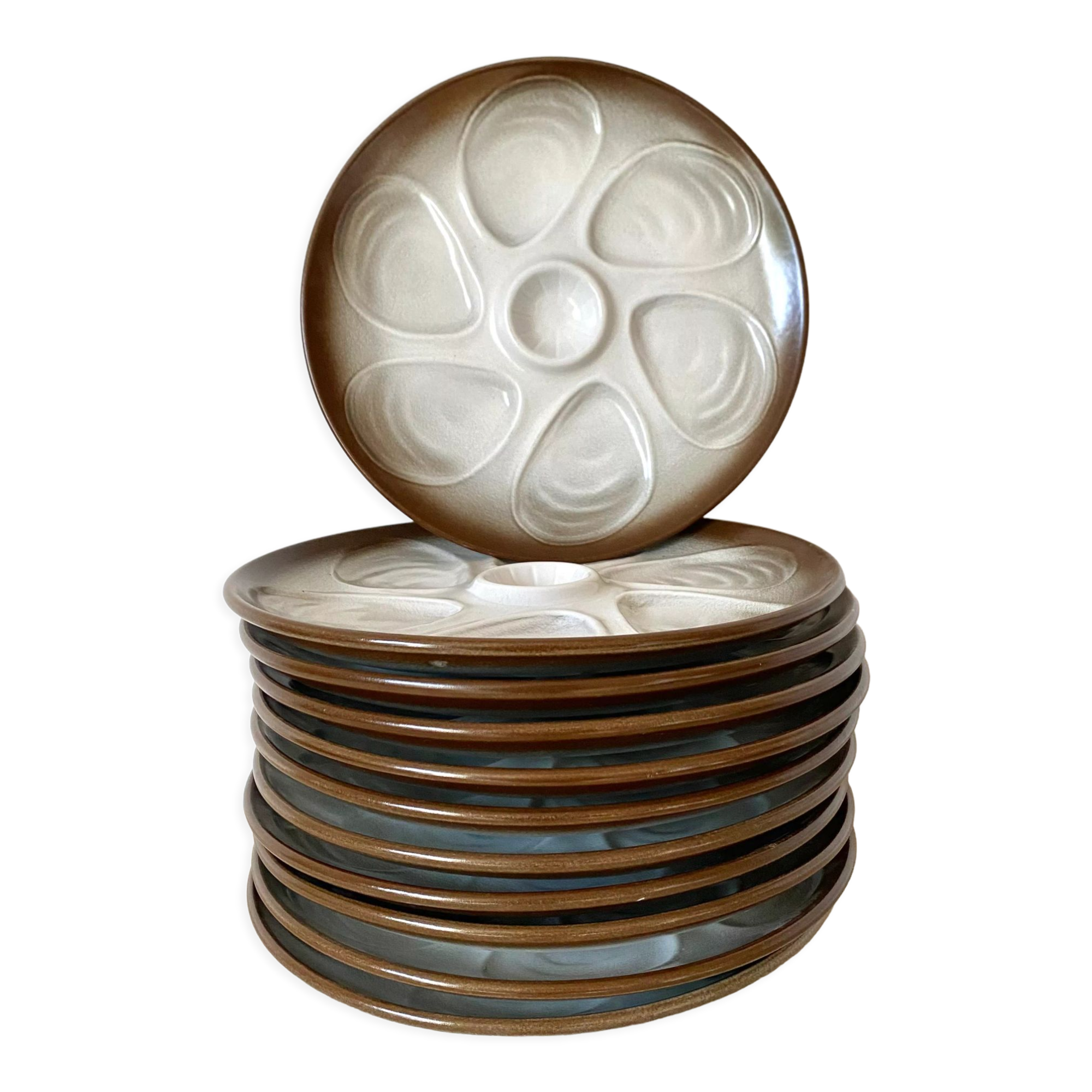 Vintage oyster plates from Salins France
