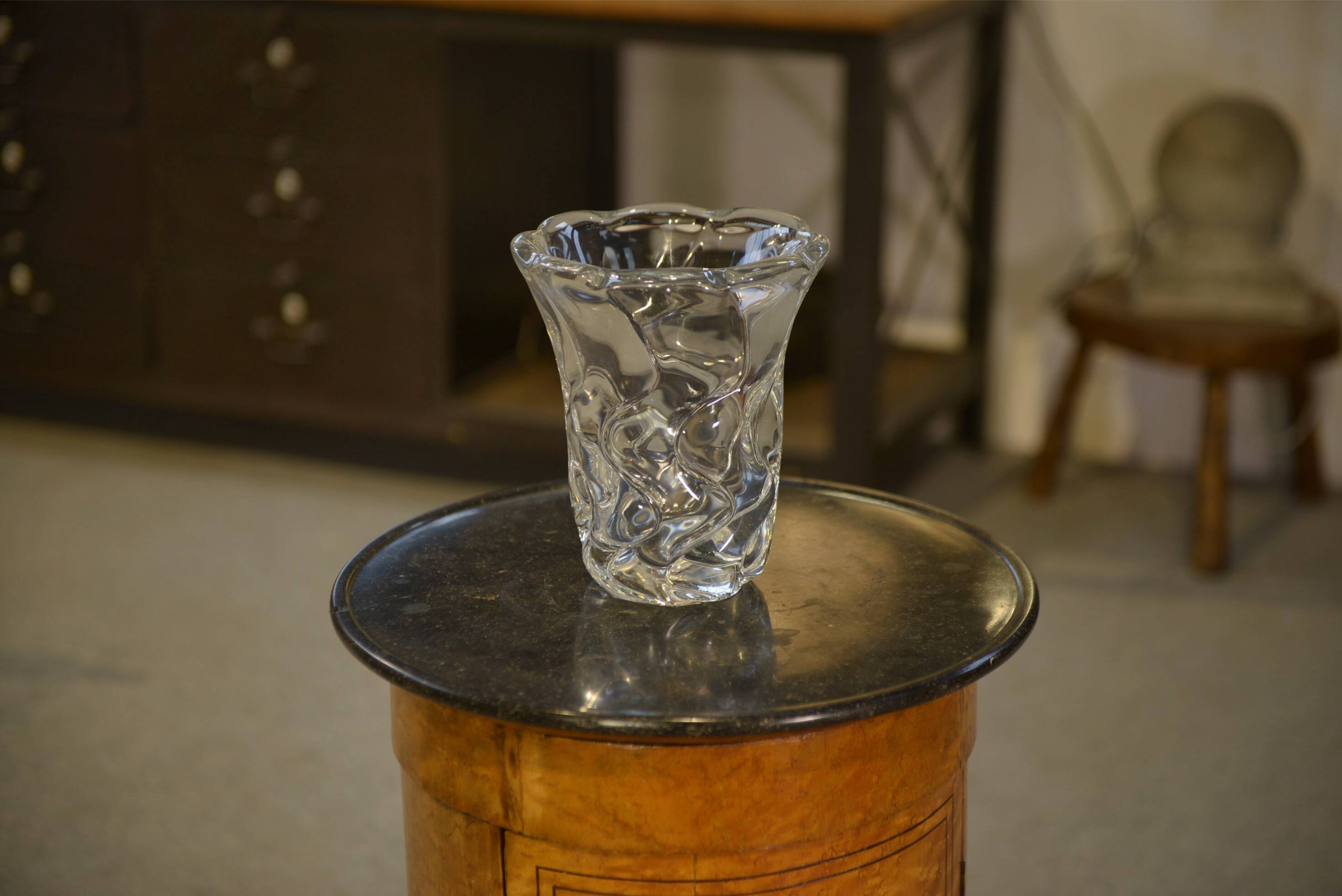 Crystal vase signed Daum Nancy France 1970s