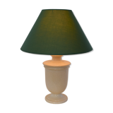 Ceramic table lamp, vintage, green lampshade