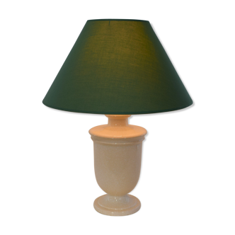 Ceramic table lamp, vintage, green lampshade