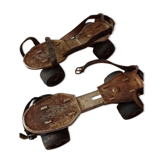 Vintage iron roller skates