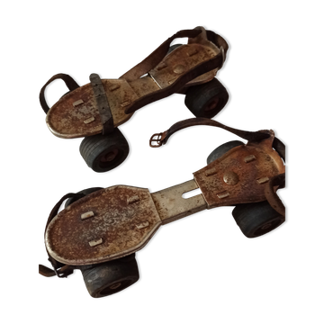 Vintage iron roller skates
