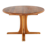 Round Danish 1x extendable teak dining table 'Kalundborg'