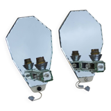 Pair of Murano mirror wall lights from the 50s